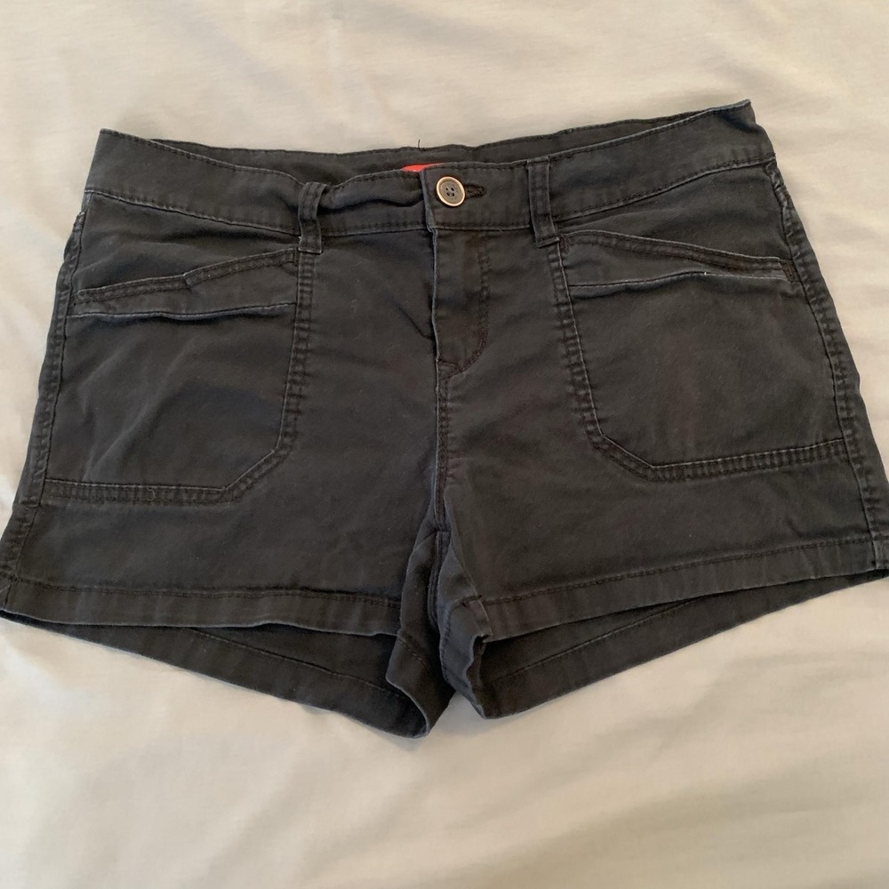 Unionbay Shorts Juniors 13 Black Twill Chino Mid Rise Casual Stretch Summer